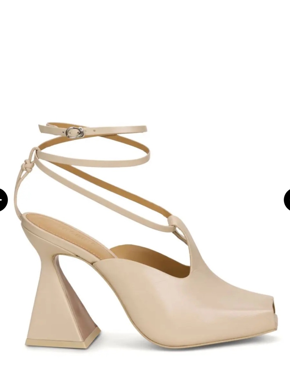 cult gaia lorena cream leather sculptural high heel ankle pumps mules shoes 38 - Picture 3 of 11